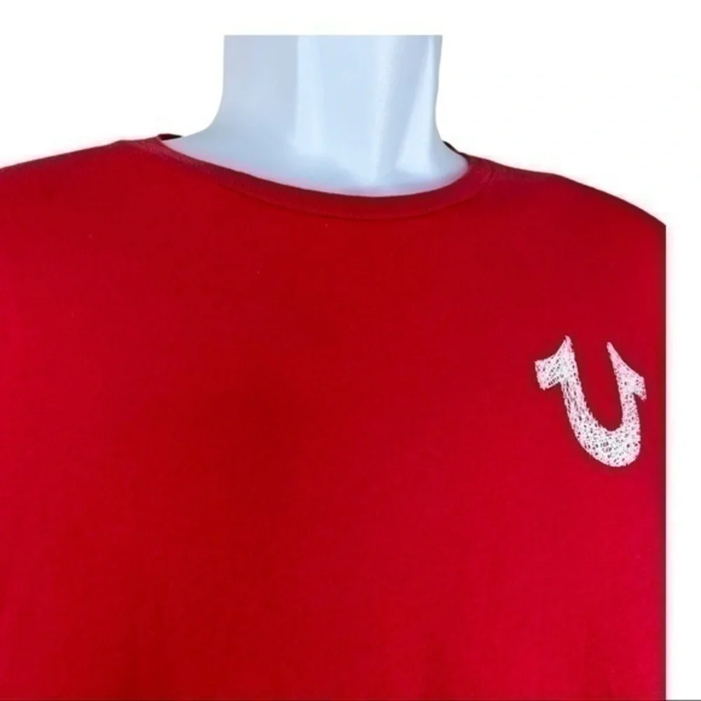True Religion Men T-shirt Red Pullover Sz XL